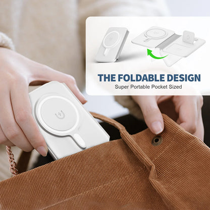 15W Magnetic 3 in 1 Wireless Charger Station Foldable Fast Charging  Type-C For iPhone 17 16 15 14 Xiaomi SAMSUNG iWatch AirPods