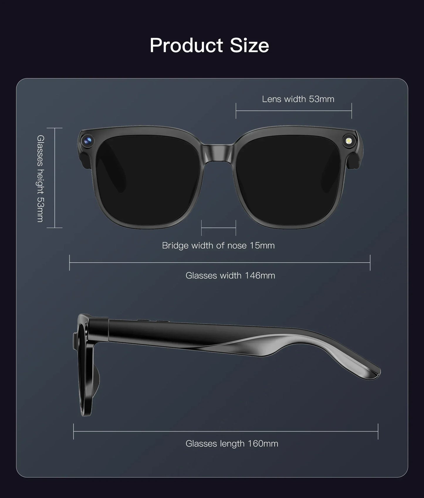 2026 4K HD AI Smart Glasses New Bluetooth Call Voice Assistant Control Chat GPT 800MP Camera AI Translation Sunglasses Men Women