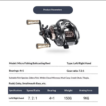 Power Fishingfans Baitcasting Fishing Reel Anti Backlash Long Casting Deep Water No Gear Sense Bait Finesse Lure Raft Angling