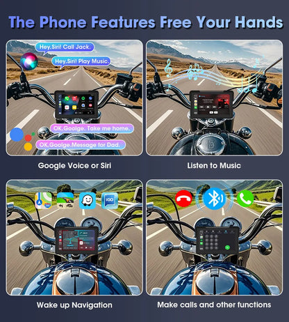 7 inch Motorcycle CarPlay Screen With TPMS GPS for Moto Navigation Display Screen Android Auto Digital Motorcycle Dashboard BT