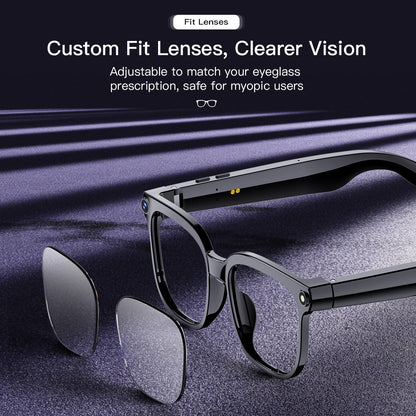 AI Smart Glasses 8MP Camera Video Recording ChatGPT Music Play Headphone Bluetooth Men Women Gifts Fashionable Glasses  2025