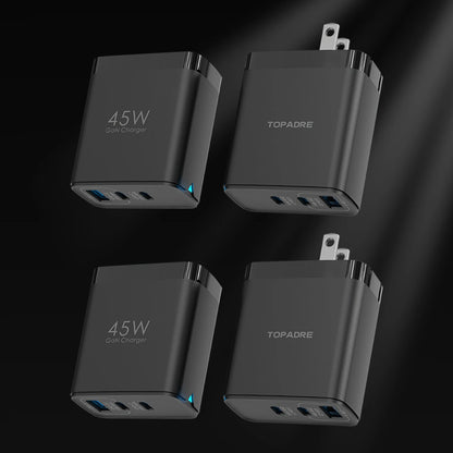 2packs 45W 3 Port USB Charger Type C Fast Charge Mobile Phone Adapter For iPhone Samsung Xiaomi Huawei Quick Charge Wall Charger