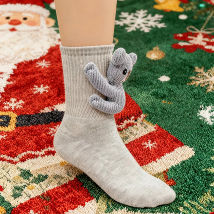 3D Knitted Animal Cute Socks Cozy Fuzzy Thick Warm Plush Socks for Women Teens Kids Home Winter Holiday Christmas Gift