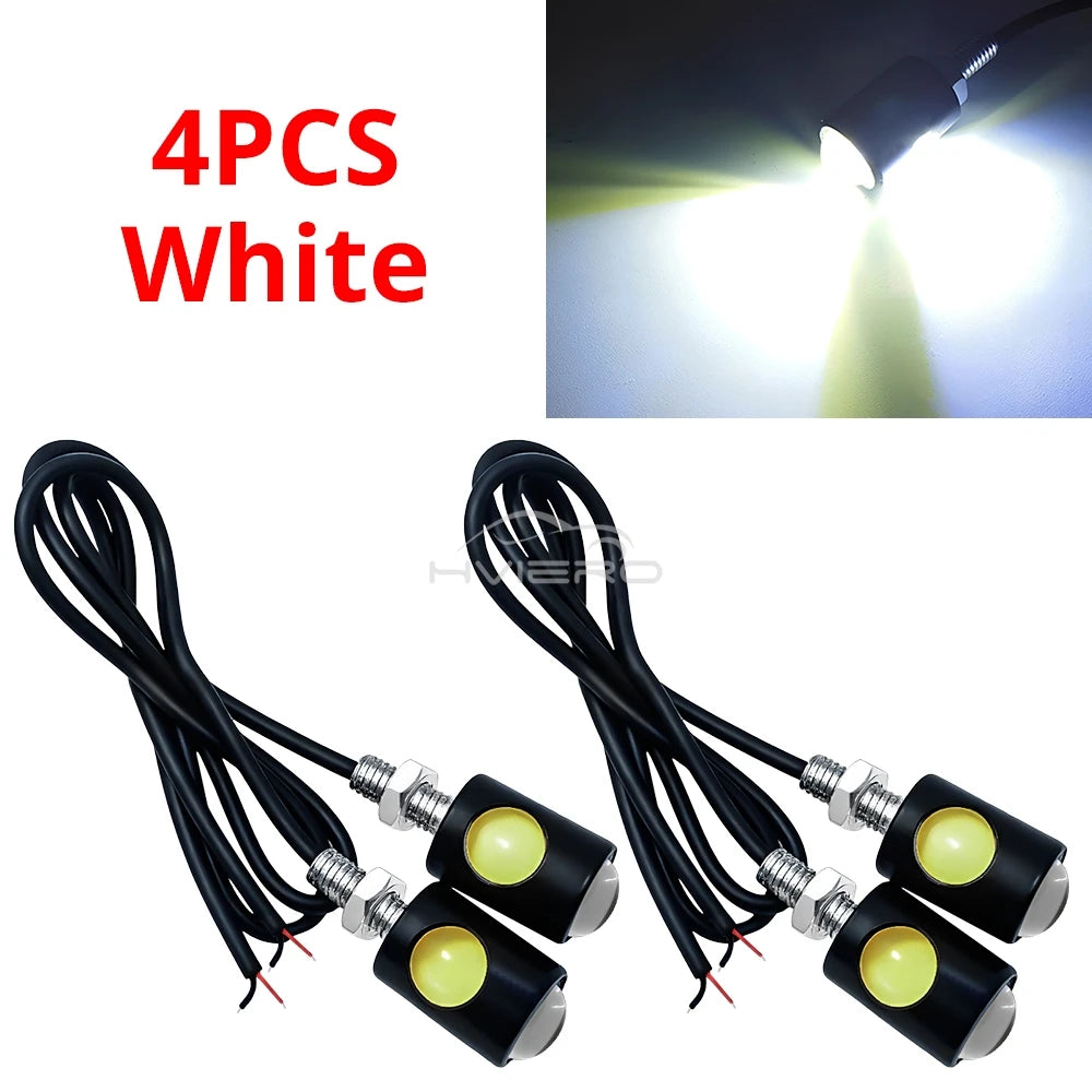 1/2/4/10pc Car Motorcycle Eagle Eye Led Daytime Running Light Super Bright Turn Signal License Plate Tail Reverse Clearance Lamp