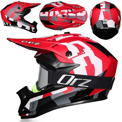 DOT Approved Off Road Helmet with Goggles Motocross Helmet Dirt Bike ATV Motorcycle Helmet Moped Dirtbike Racing Dirtbike Helmet