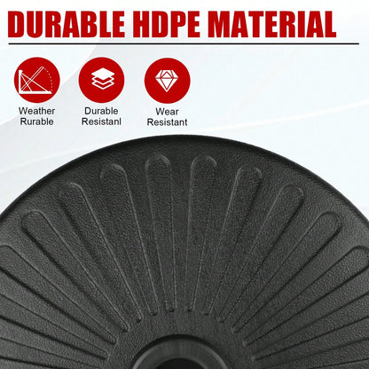 50LBS Round Umbrella Base Water Filled With Steel Umbrella Holder, Heavy Duty Fillable Umbrella Base Stand For Outdoor, Patio, L