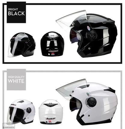 JIEKAI Motorcycle Half Helmet Men Dual Lens Scooter Moto Casco Village Riding Capacete De Moto Motocross Helmets