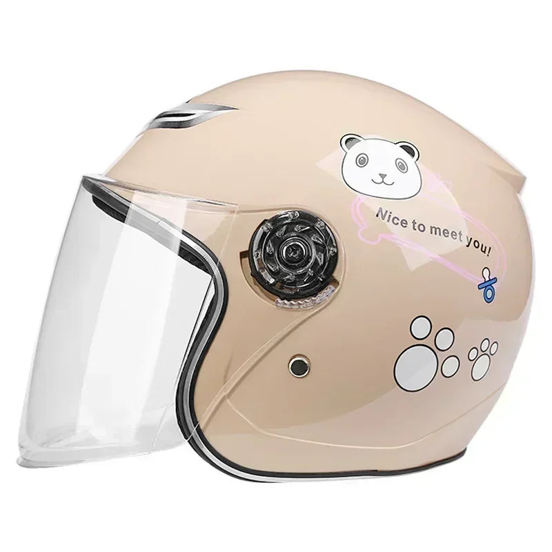 Cartoon Children Helmet With Pattern Four Seasons Safety Protection Child Outdoor Sports Motorcycle Open Face Cute