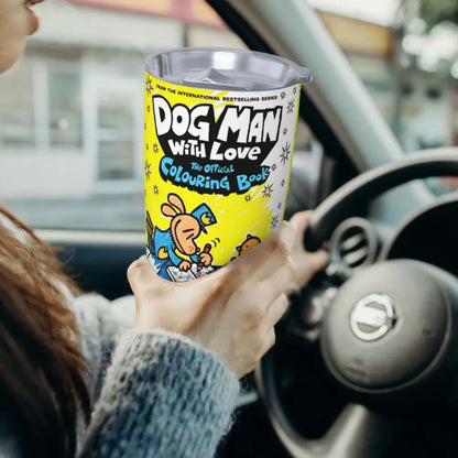 Dog Man Dogman Movie Comic Insulated Tumbler with Straws Cartoon Stainless Steel Thermal Mug Double Wall Car Bottle Cups, 20oz