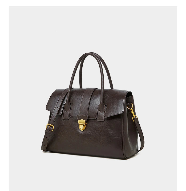 Burminsa Cowhide Genuine Leather Tote Handbags For Women 2025 Luxury Designer Satchel Commuter Ladies Shoulder Crossbody Bags