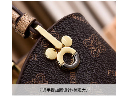 Luxury Brand Designer Women'S Handbag Leather Printed Shoulder Bag Large Capacity Classic Retro Crossbody Bag Commuting Tote Bag