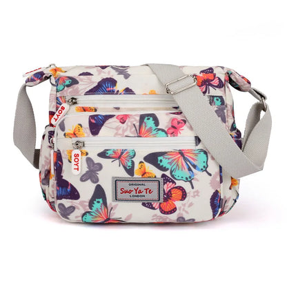 Fashion Multi-Pocket Crossbody Handbags Floral Pattern Female Shoulder Bag for Shopping Messenger Bags Waterproof Crossbody Bag