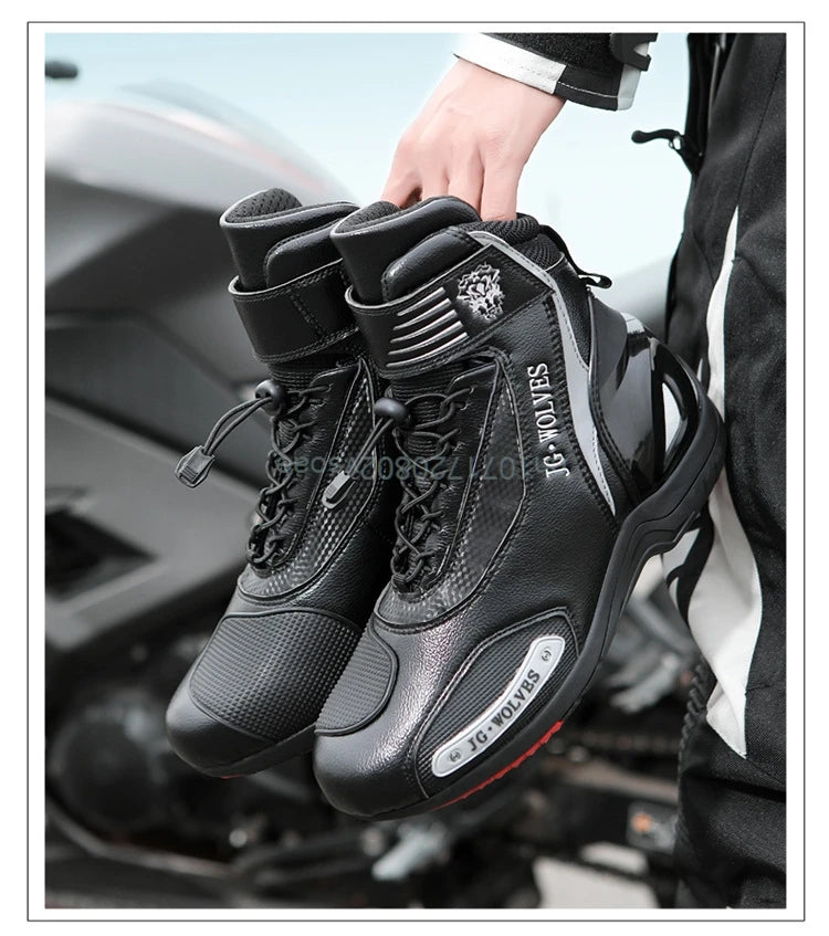 Boots For Motorcyclist Man Women Waterproof Enduro Motorcycle Boots Motorcycle Shoes Moto Hombre Anti-Fall Riding Short Boots