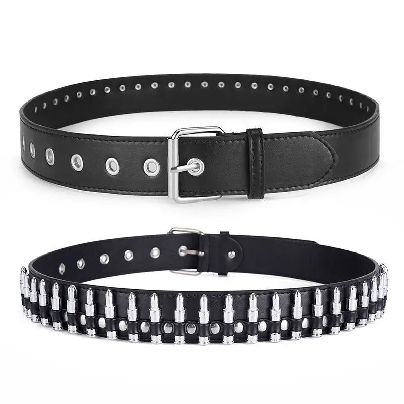 Fashion New Bullet Accessories Belt Metal Belt Men And Women Punk Hardware Jeans Belt Y2K Belt Designer Belt Women's Belt