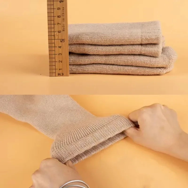 4Pairs/Lot Men's Winter Super Thick Thermal Socks Wool Men Women Solid High Quality Merino Wool Socks Cold Snow Warm Wool Socks