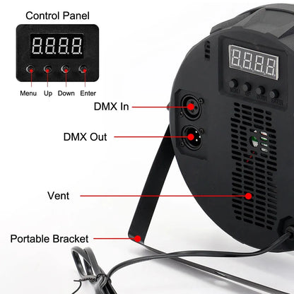3w*60 led rgb 3 in 1 par light dmx 512 sound control dj party lights wedding disco lights ballroom club projection stage lamp