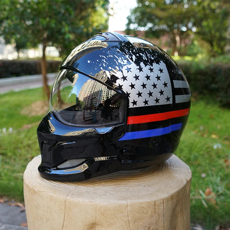 Scorpion Retro Motorcycle Helmet Removable Front Module Transparent Lens M L XL XXL Sizes Available for Motorbike Safety Gear