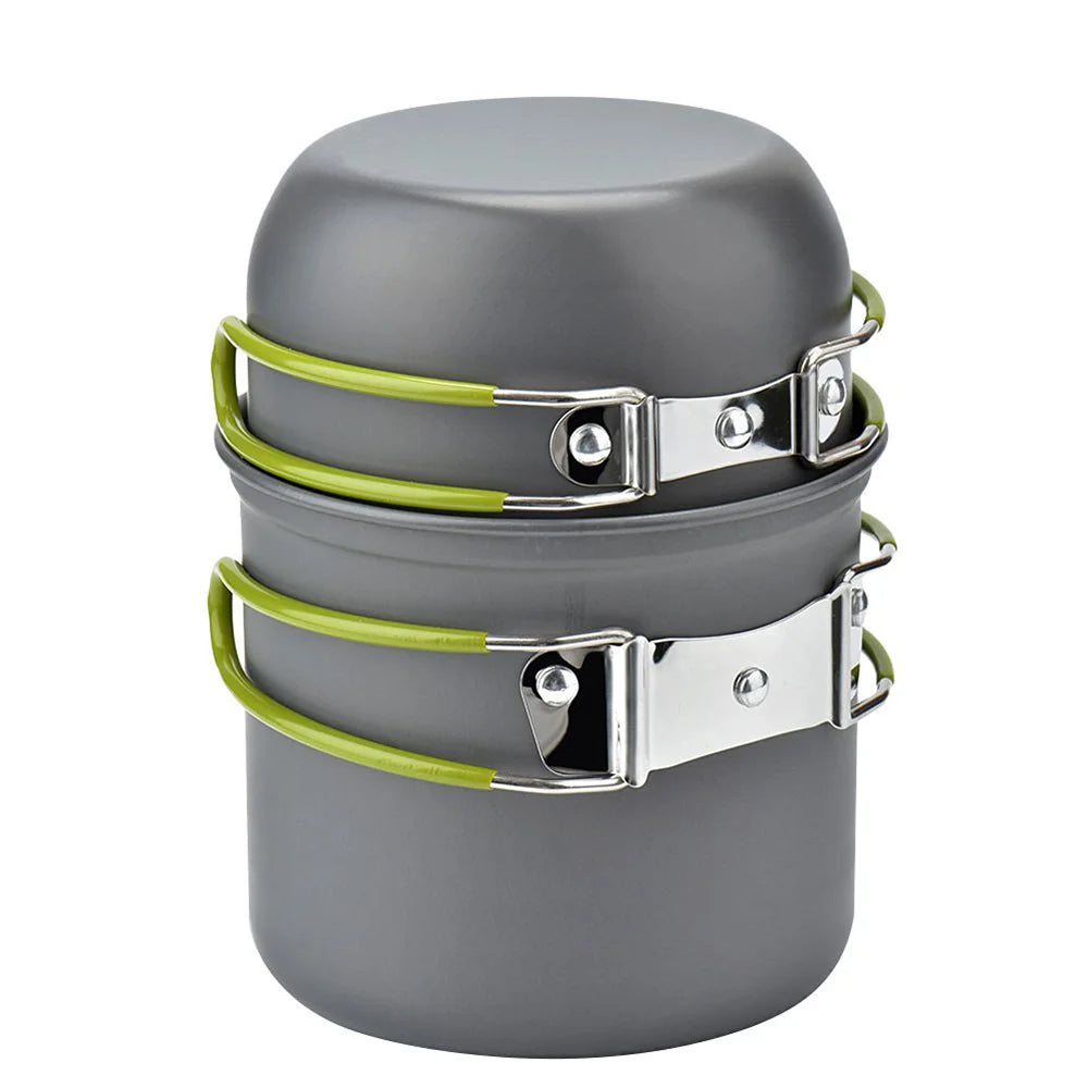 Camping Pots Cookware Set Portable Outdoor Cooking  Tableware for Hiking Trekking Picnic Fishing Mountaineering