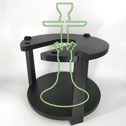 Shisha Stand Portable Wooden Hookah Table Holder Station With Wheels Rolling for Vase protection Hose Clamp Nargile Accessories