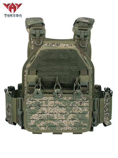 YAKEDA Tactical Plate Carrier Vest,Military Molle Assault Vest with Quick Release Buckles,Adjustable Padded Straps,1000D Nylon