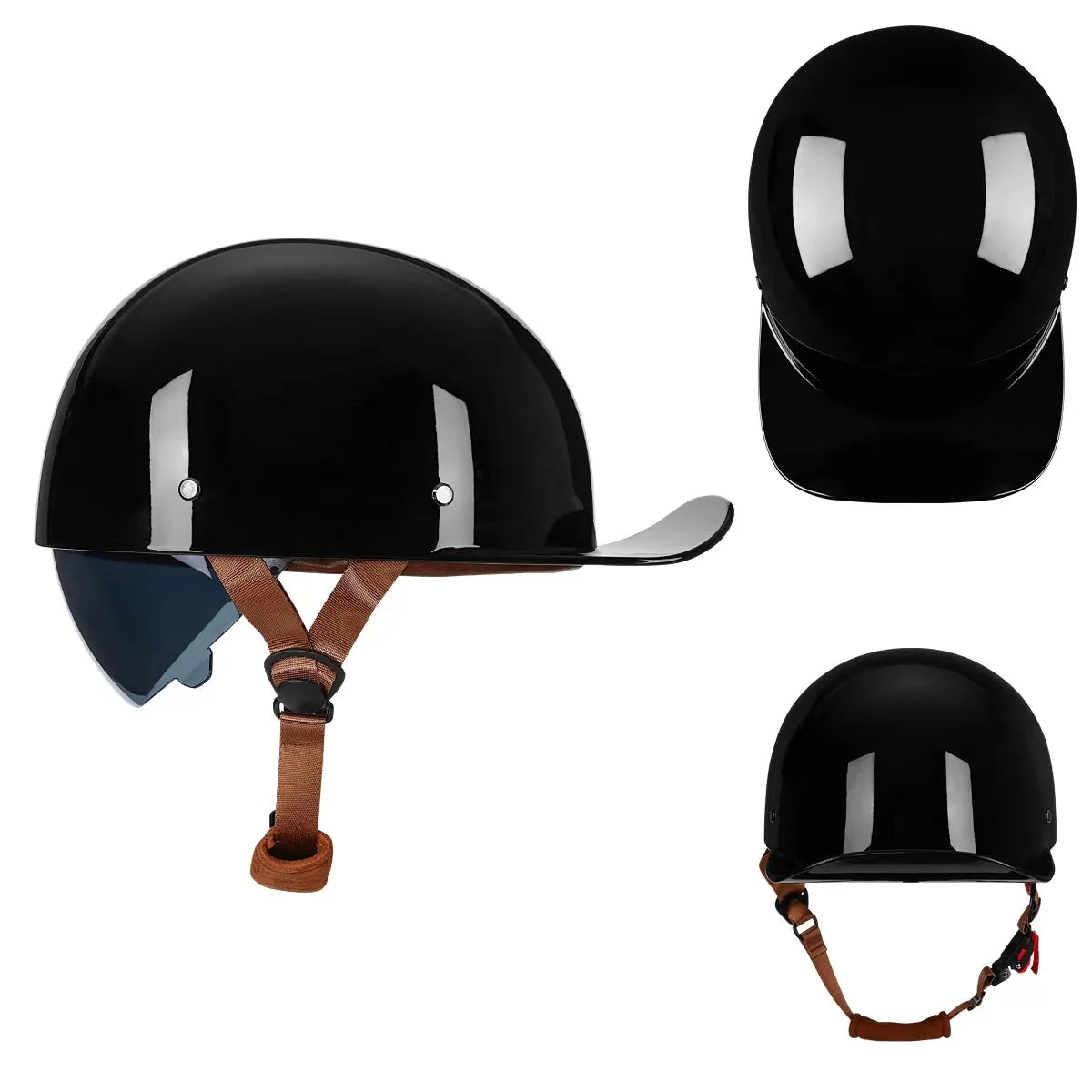 Vintage Motorcycle Helmet Retro Baseball Cap Open Face Half Hat Helmet Men Women Chopper Electric Motorcycles Cruiser Scooter