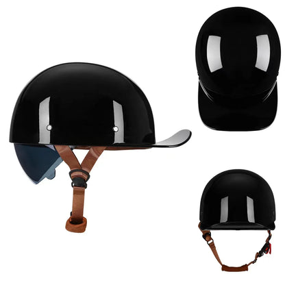 Vintage Motorcycle Helmet Retro Baseball Cap Open Face Half Hat Helmet Men Women Chopper Electric Motorcycles Cruiser Scooter
