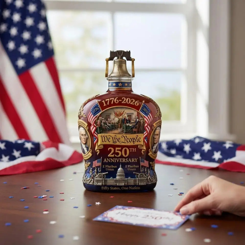 250 Anniversary USA Ornament, 250th Anniversary Commemorative Whiskey Bottle, Drink Party Personal Reserve Patriotic Decoration