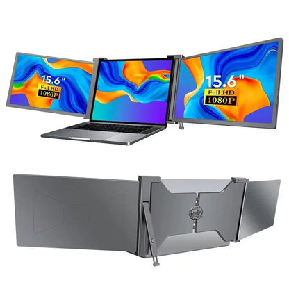 15.6-Inch multi-screen computer split monitor, suitable for laptop screen expander 1920 * 1080P IPS triple portable monitor
