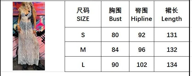 y2k Clothing Women's Sexy See-Through Lace Floral Sheer Tank Dress Summer  Sleeveless V Neck Cover-up Long Dress Streetwear