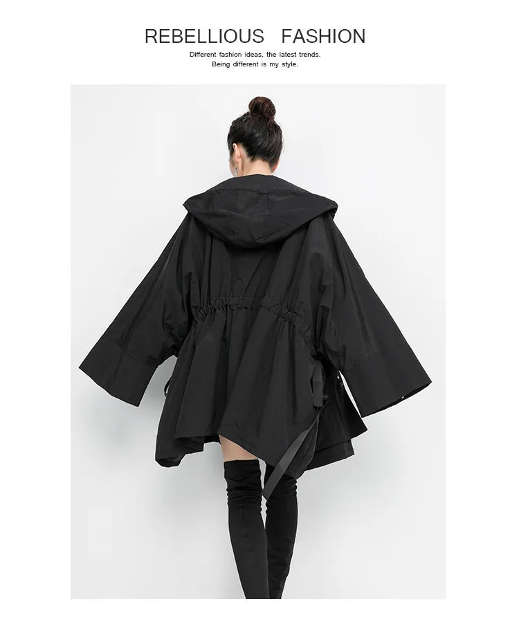 Amax luluE 2025 Fashion Korean Fall Ladies Loose Streetwear Womens Long Hooded Trench Coat Oversized Windbreaker Casual Clothes