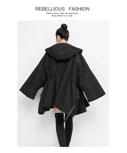 Amax luluE 2025 Fashion Korean Fall Ladies Loose Streetwear Womens Long Hooded Trench Coat Oversized Windbreaker Casual Clothes
