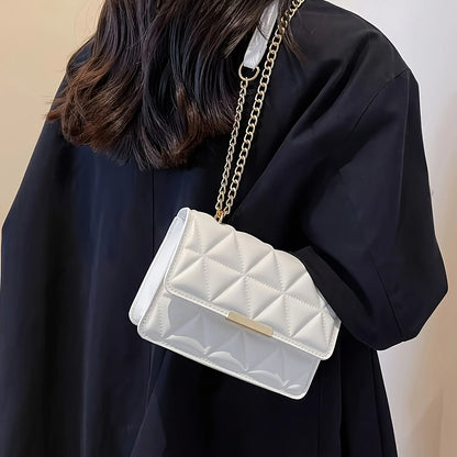 Fashion Chain Women'S Shoulder Bag, Chic Small Square Bag for Women, Luxury Quilted Handbag for Daily Travel, Shopping, Parties.