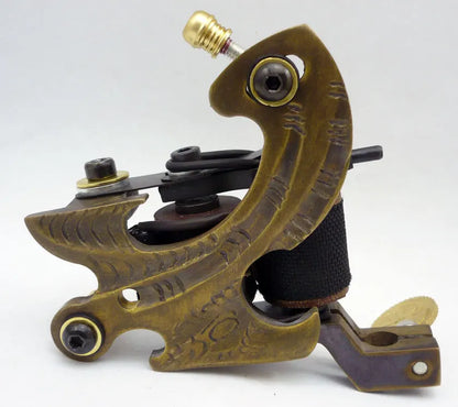 Professional Copper Tattoo Machine 10 Wraps Coils Frame Liner Shader Tattoo Gun Permanent Makeup Body Art Tatto Equipment