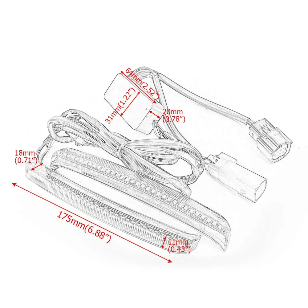 Motorcycle Saddlebag LED Flowing Light Turn Signal Brake Running Lamp For Harley Touring Road King Electra Street Glide 2014-23
