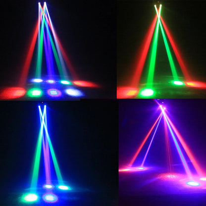 Ybeiyuan New LED Rotating Laser Beam Strobe 3-in-1 Disco Light DMX512 DJ Bar Club Party Wedding Christmas Effect Stage Light