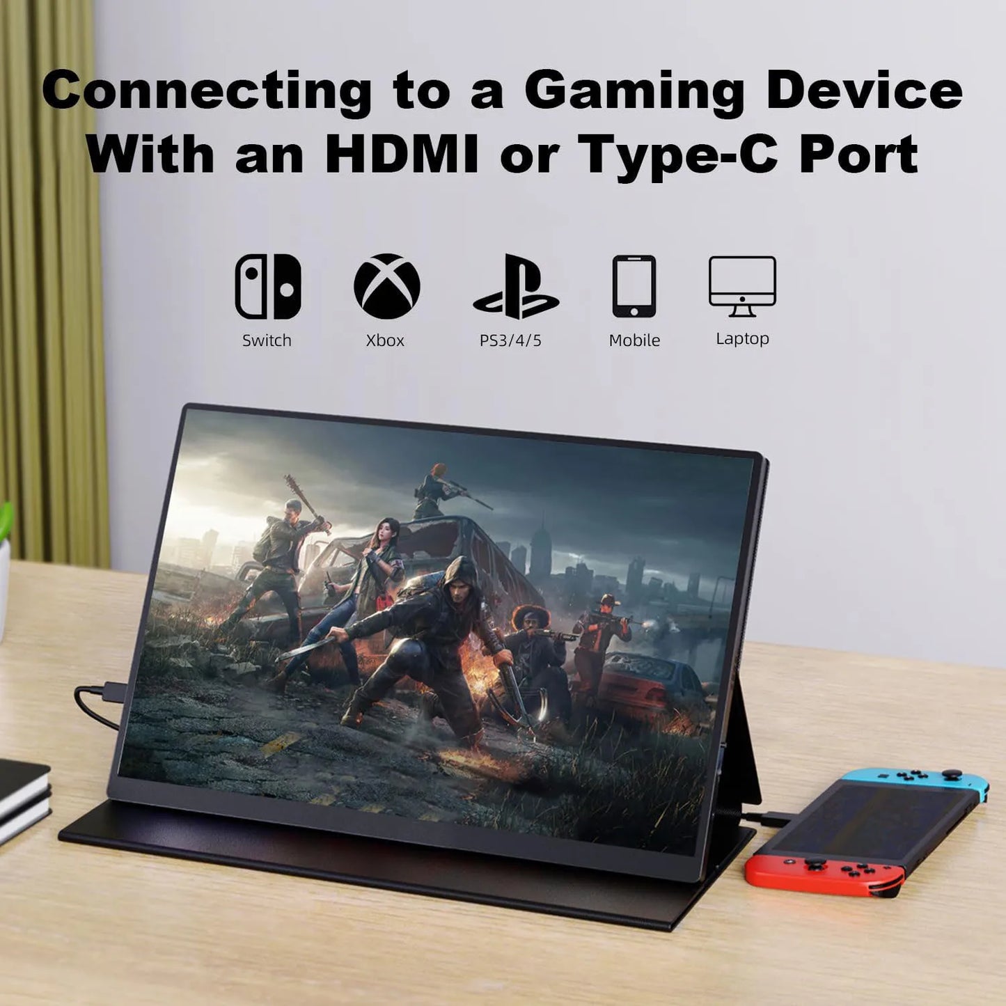 16" 4K Portable Monitor 3840x2400 16:10 UHD 1500:1 Contrast 100% DCI-P3 , External Second Screen for Laptop PC Phone PS5 Gaming