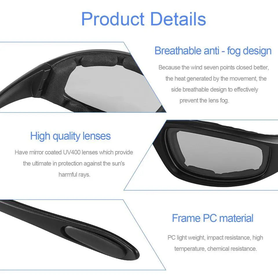 Outdoor UV Protection Goggles Padded Goggles Anti-UV Unisex Sports Sunglasses Eyewear Motorcycle Riding Glasses for Adventurers