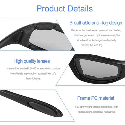 Outdoor UV Protection Goggles Padded Goggles Anti-UV Unisex Sports Sunglasses Eyewear Motorcycle Riding Glasses for Adventurers