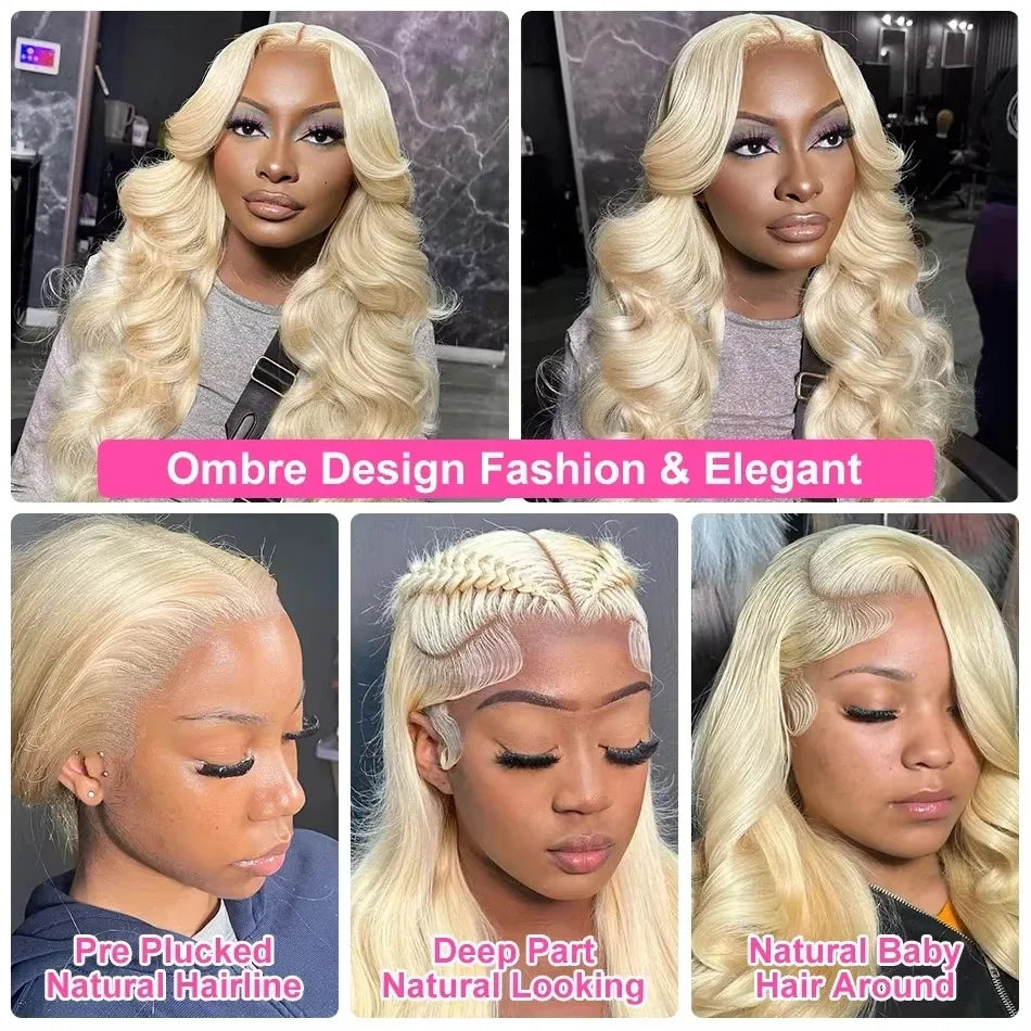 Yellow Wig 13x4 HD Body Wave Lace Frontal Wig Glueless Lace Front Wig Preplucked Synthetic High Quality Ready To Wear Cosplay