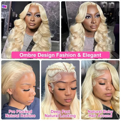 Yellow Wig 13x4 HD Body Wave Lace Frontal Wig Glueless Lace Front Wig Preplucked Synthetic High Quality Ready To Wear Cosplay