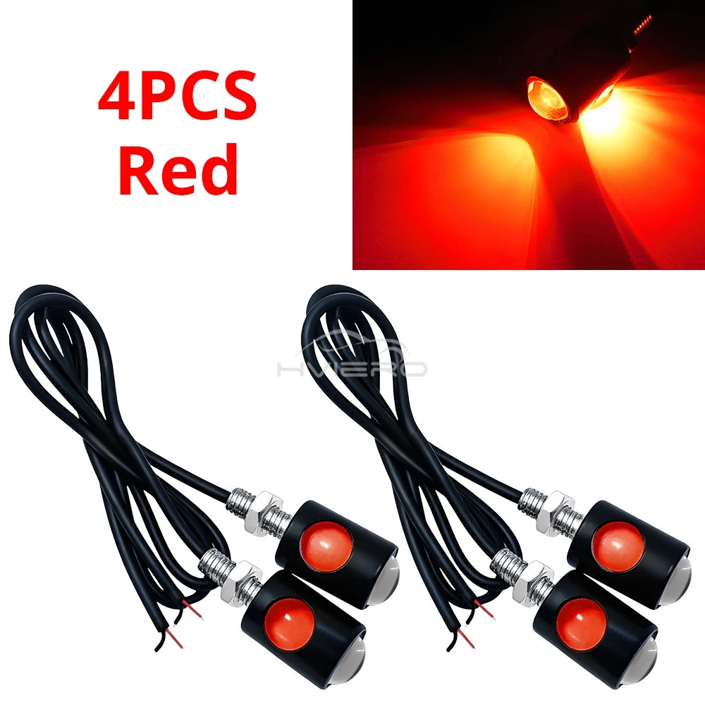 1/2/4/10pc Car Motorcycle Eagle Eye Led Daytime Running Light Super Bright Turn Signal License Plate Tail Reverse Clearance Lamp