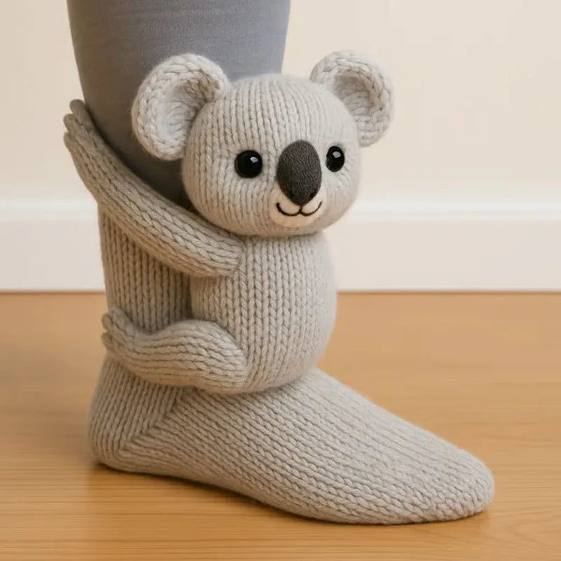 2026 New Animal Socks 3D Plush Crochet Animal Socks Cute Animal Socks Warm Floor Socks Cartoon Socks