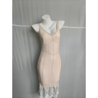 Sheer Mesh Overlay Lace Hem Slip Midi Dress Slim Spaghetti Strap 2026 Summer Elegant Women Bodycon Dress Trendy Date Lady Gown