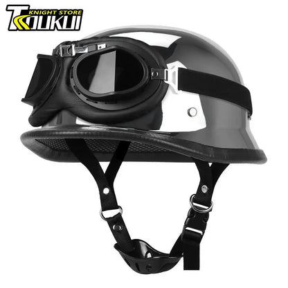 Motorcycle Helmet Fashion Capacete De Moto Retro Casco Moto German Vintage Moto Helmet DOT Certification Half Helmet Men Women