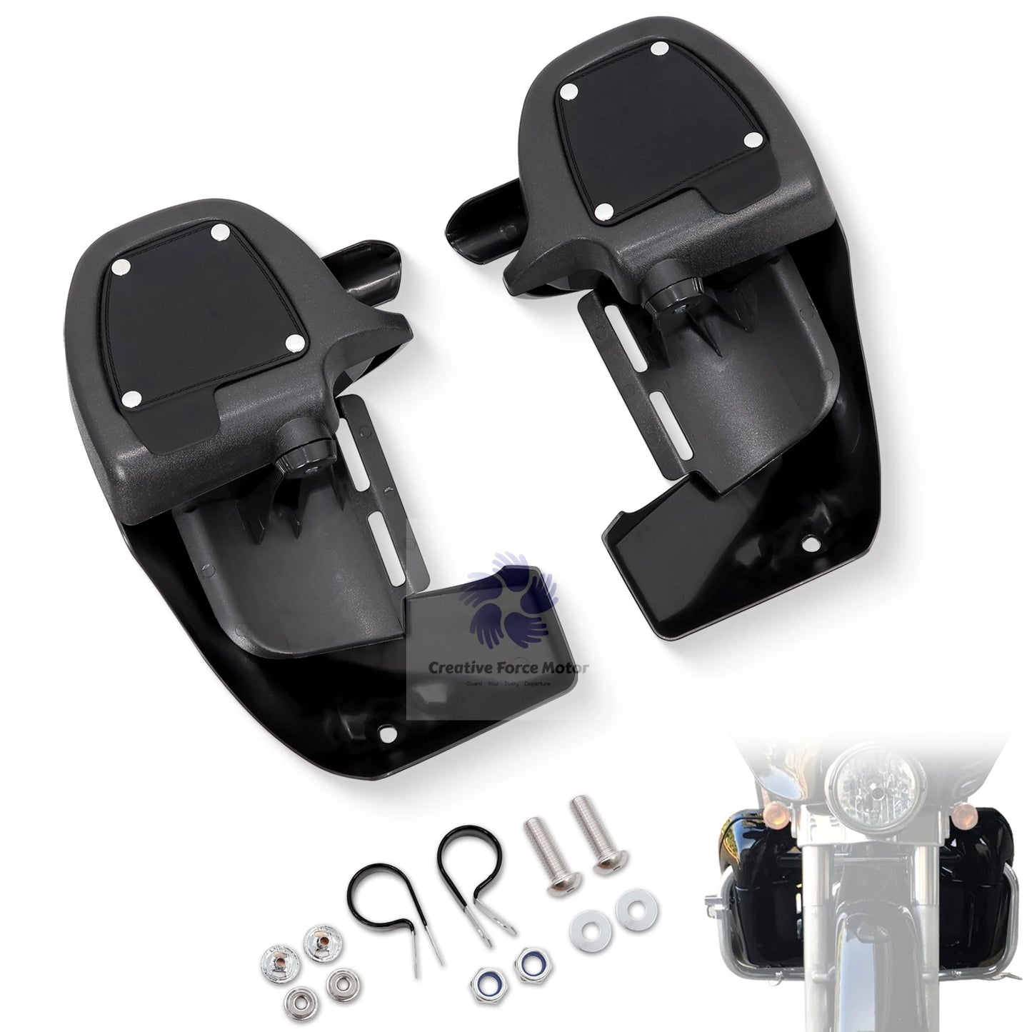 1993-2013 ABS Lower Vented Leg Fairings Motorcycle Vivid Black Warmers Glove Box For Harley Touring Electra Glide Road King FLTR
