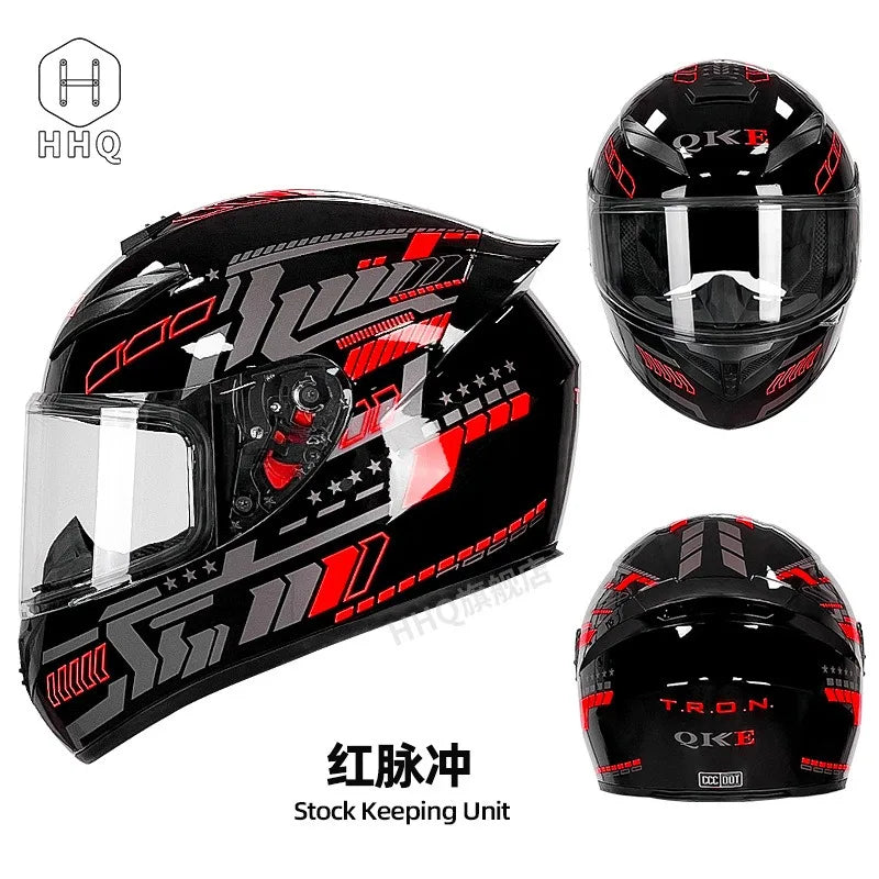 New Bluetooth motorcycle helmet for men and women, full coverage, anti-fog, full face motorcycle helmet