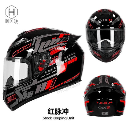 New Bluetooth motorcycle helmet for men and women, full coverage, anti-fog, full face motorcycle helmet