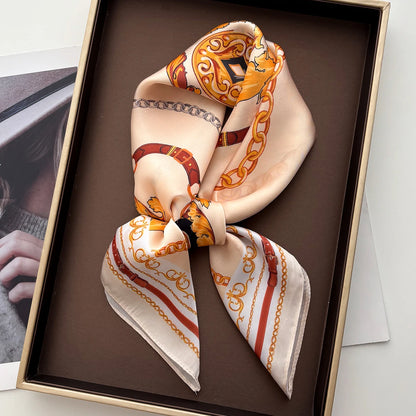 Luxury Women Square Scarf Silk Imitation Print Neckerchief Bandana Lady Shawl Scarves Wrap Head Hair Band Ties