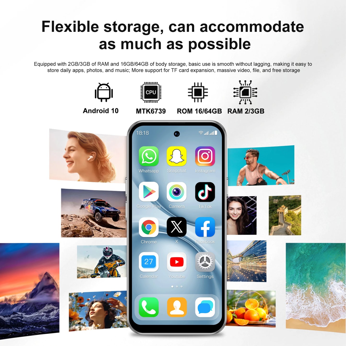SERVO S45 PRO Android Mini Smartphone 4G LTE 4.5" HD Display 3+64GB Face Unlock Small Portable Cell Phone 2 SIM GPS Play Store
