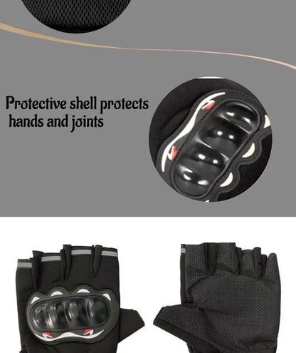 Men Half Finger Gloves Slip Rresistant Wear-resistant Racing Off-road Shatterproof Breathable Motorcycle Bicycle Tactical Glove